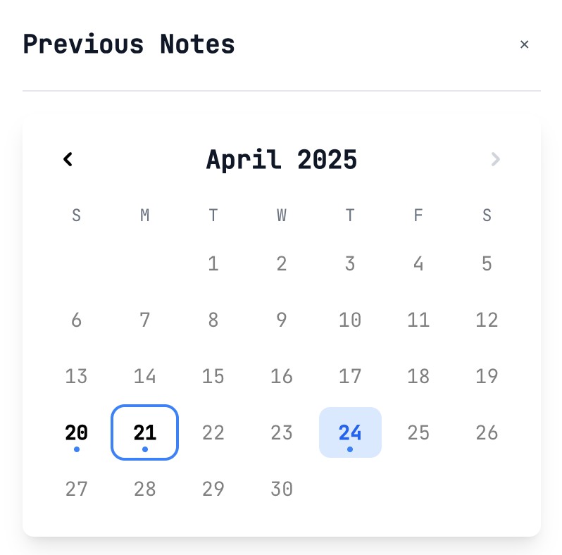 Check Previous Day Notes