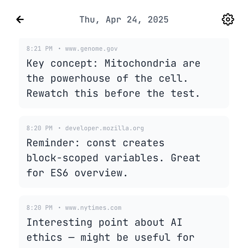 Saved Notes Dashboard
